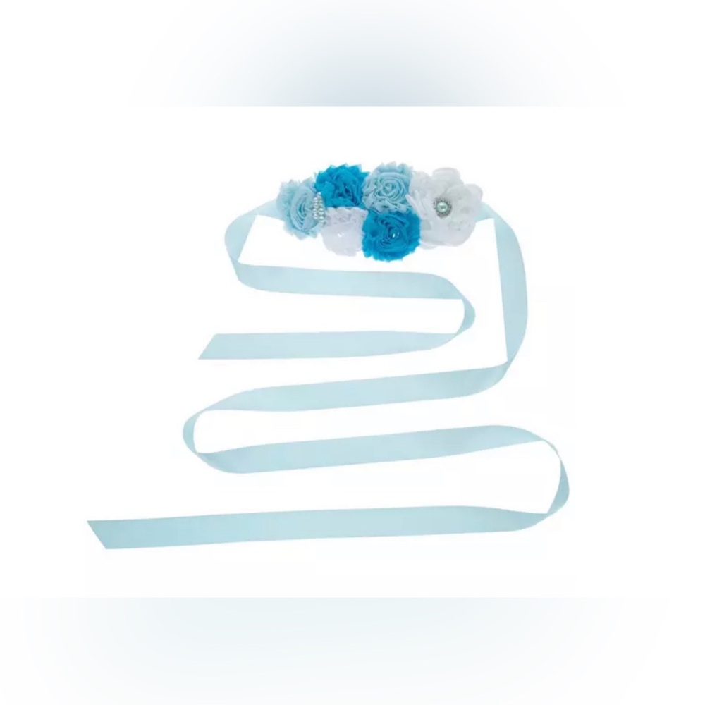 Blue Floral Maternity Sash